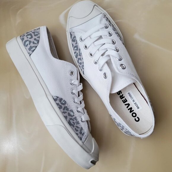 Converse Jack Purcell Ox Low Top Leopard Canvas Shoes Size 6 Y2K 90's 169277C - Picture 1 of 11